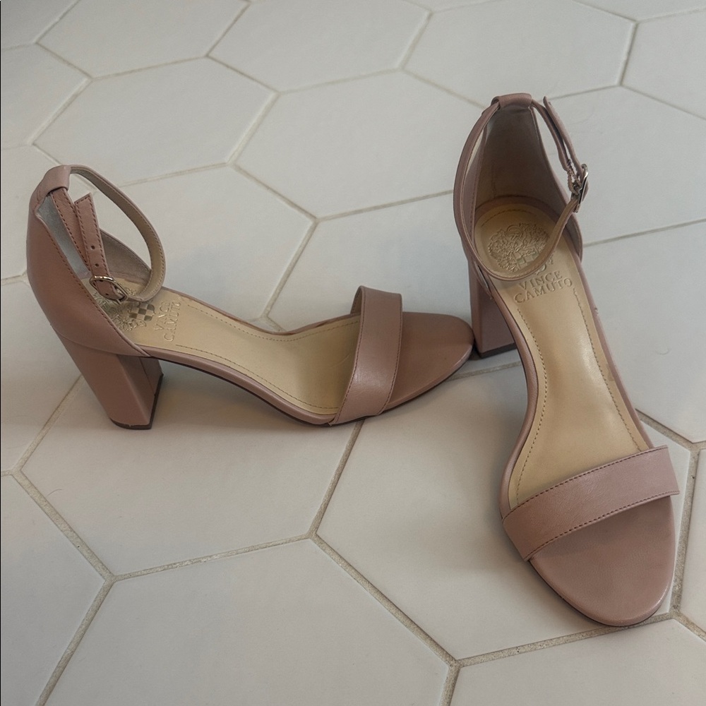 Vince Camuto Blush Block Heel Sandals
